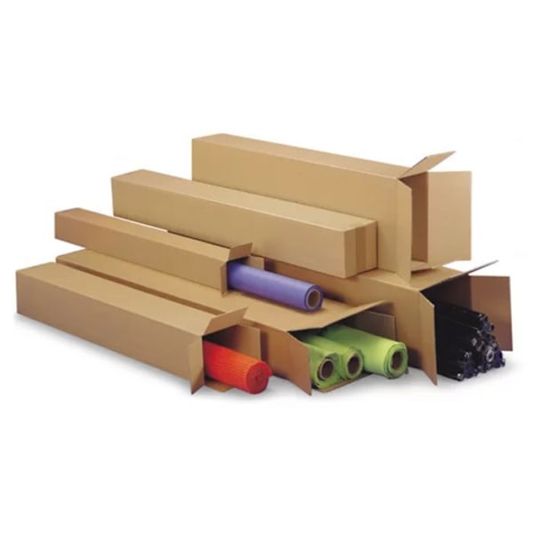 Förlängd förpackning kartong 50 x 10 x 10 cm - Enkel korrugering kastanj