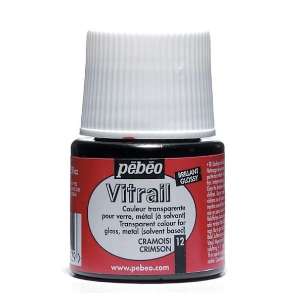 Glasmaler - Pebeo - Kramosi - 45ml - Blank - Transparent djupröd