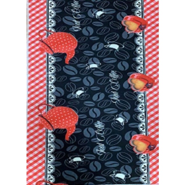 Keittiön matto - MANI TEKSTIILI - KAHVI 50x180cm - Musta - Suorakaiteen muotoinen - Muut kuviot - Sisätiloissa - Pestävä KAFFE
