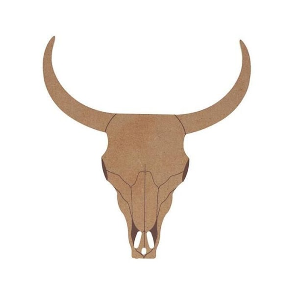 MDF træsilhuet - Buffalo - 15 x 14,2 x 0,5 cm kastanj