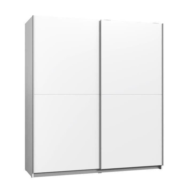 Garderobe med 2 skydelåger - Spånplade - Hvid - L 170,3 x D 61,2 x H 190,5 cm - ULOS Vit