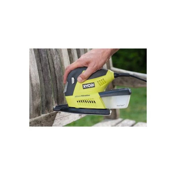 RYOBI - 100 W trekantsliber - 12.000 osc/min - 169 x 100 mm - Leveres i bærepose med 20 slibemidler - RPS100-SA20 Grön och kolgrå