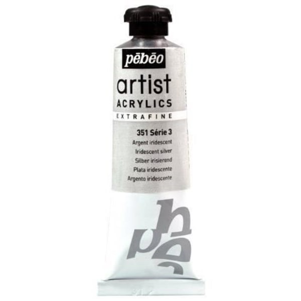 Acrylmaleri - Pébéo - 908351 - Iridescent Sølv - 37 ml - Ekstra Fin Argent Iridescent
