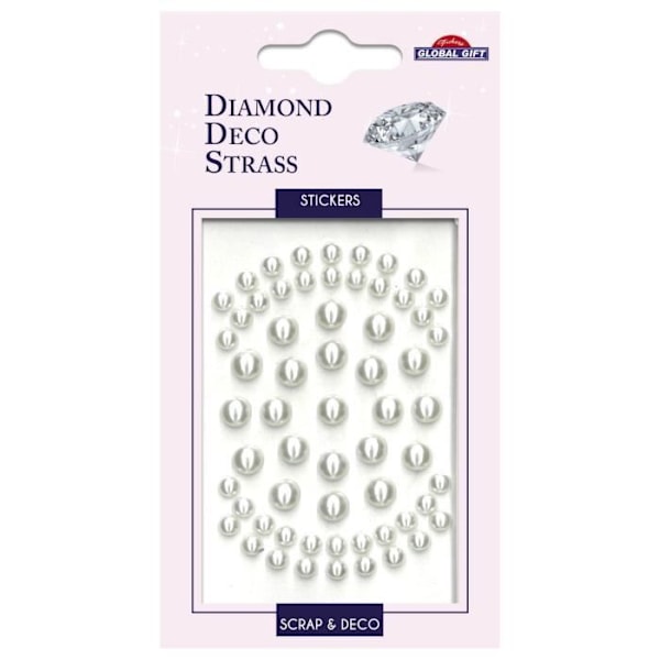 Rhinestone Stickers - GLOBAL GIFT - Vit - Självhäftande - Lätt att använda - Exklusiv design