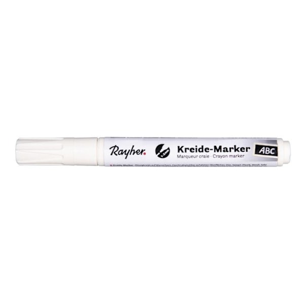 Kritmarkör, 1-2mm rund spets, vit