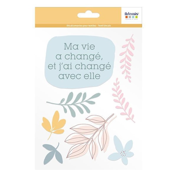 Iron-on tekstil transfer A5 Slow Life - Mit liv Flerfärgad