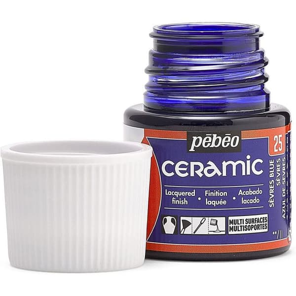 Maling - Pébéo - Keramisk Sèvres - 45ml - Blå - Blank Blå