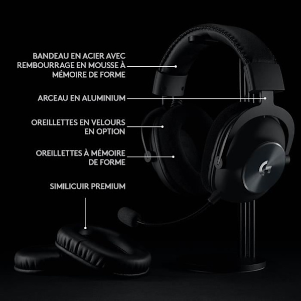 Gaming headset - Trådløs - Logitech G - Pro X - Bluetooth - PC - Sort