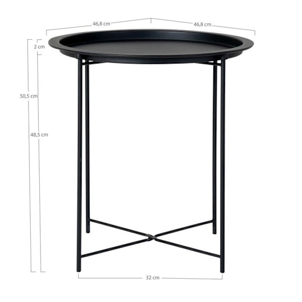 444243 House Nordic Anne sivupöytä 47 cm pyöreä musta Svart
