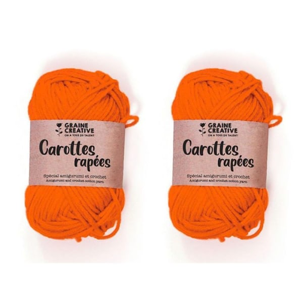 2 bomullstrådar för virkning 55 m - orange Orange