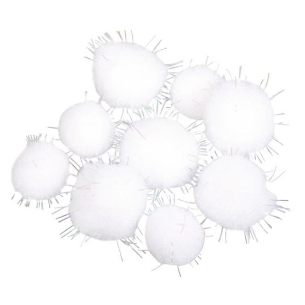 Pomponer ø 1,5+2cm, iriserende, 36 stk.