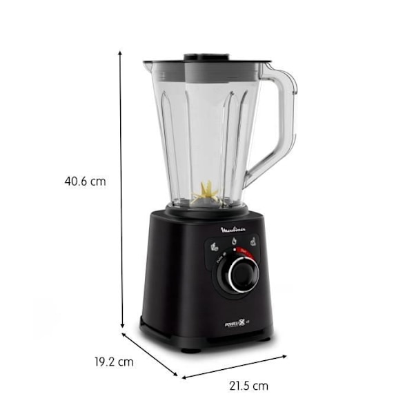 MOULINEX PerfectMix+ Elektrisk blender, 2 L ubrydelig skål, Højhastighedsblender, rustfri stålknive LM88A810