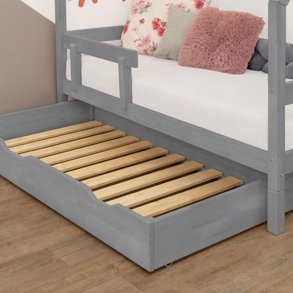 Rulleskrivebord til opbevaring eller seng - grå til seng 80 x 160 cm Grå