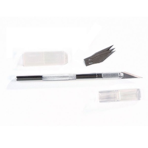 Konstkniv - ARTEMIO - 3 Blad - Ruggad handtag - Skärkniv - Säker handgrepp Svart