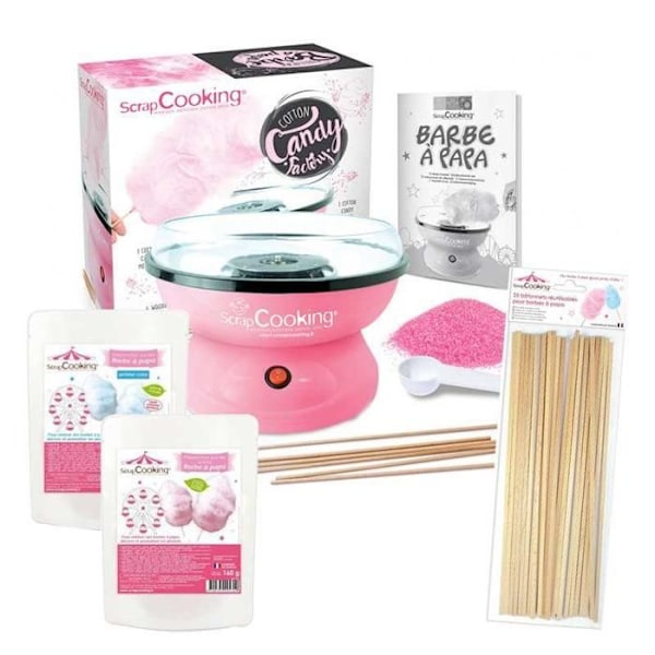 Maskin för sockervadd + förberedningskit Blå, Rosa