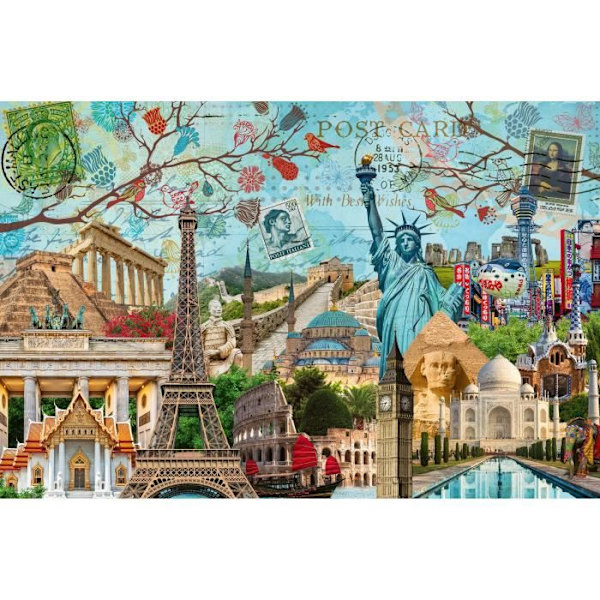 Puzzle 5000 palapeli Postikortti Monumenteista, Aikuiset ja lapset alkaen 14 vuotta, Kaupungit ja monumentit, 17118, Ravensburger Flerfarvet