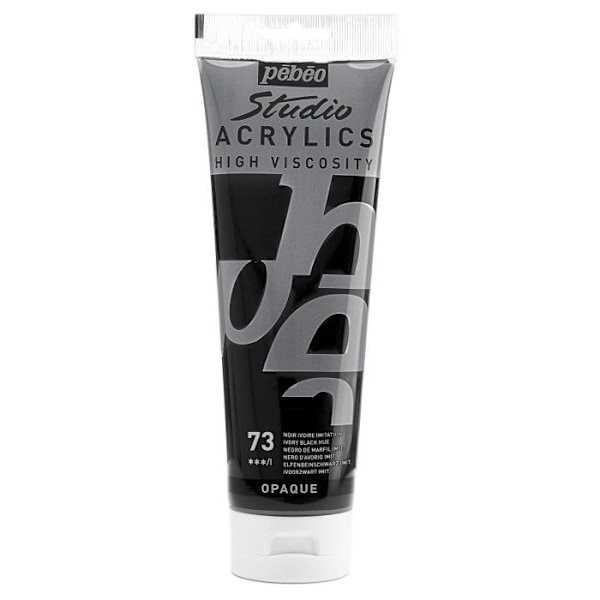 Akrüüli maalaustube - Ivoiri musta jäljitelmä - Pébéo Studio - 250 ml Noir Ivoire imitation