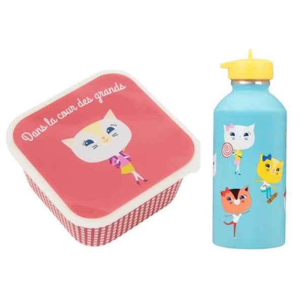 Snackbox + vattenflaska för barn - Kat