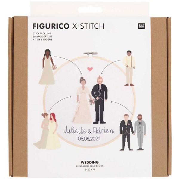 Broderi kit - bröllop Flerfärgad