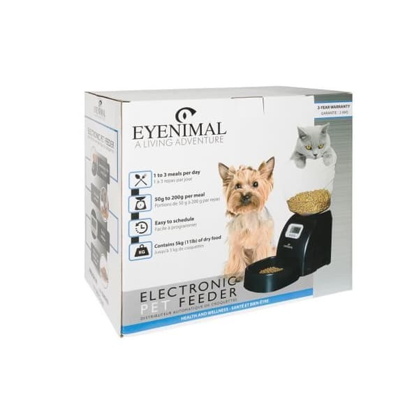 EYENIMAL Automatisk fodermaskine 5 kg til tørfoder 45x20x47 cm - Sort - Til kat og lille hund Svart