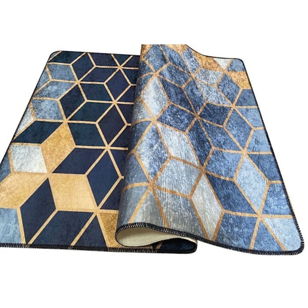 Vardagsrumsmatta LUXE Guld, Blå Mått - 160x230