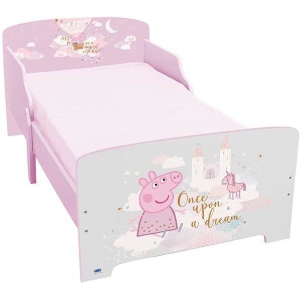 Sjov hus peppa pig drømmeseng med lamelbund 140 x 70 cm FLERFÄRG