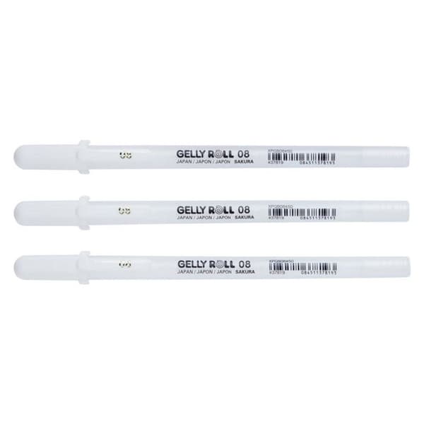 Kolmonen Sakura Gelly Basic Real -kynäsetti - Valkoinen - Sakura Vit
