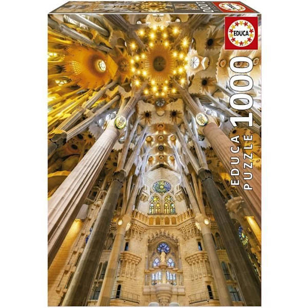 1000 palan palapeli SAGRADA FAMILIAN SISÄLTÖ - Educa - Arkkitehtuuri ja monumentti - Valkoinen Flerfärgad
