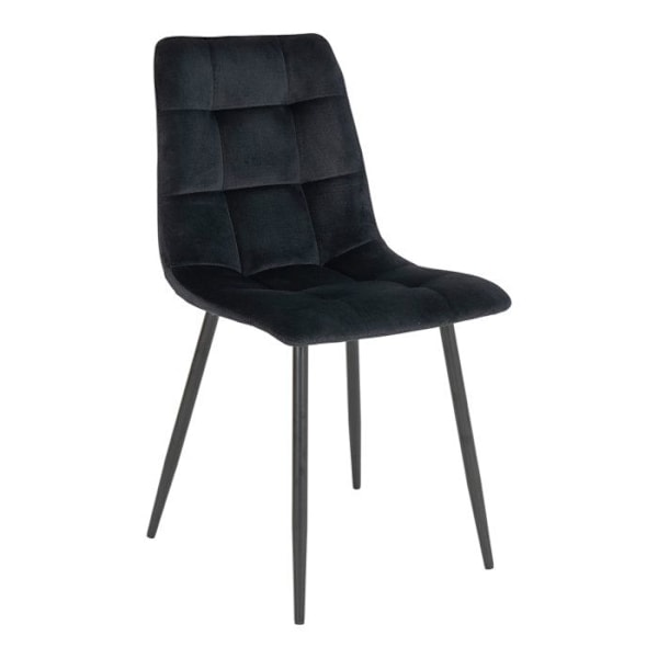 Middelfart spisestol i sort velour, sort. Svart