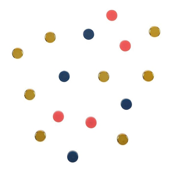 Aimants - Draeger Paris - Sæt med 16 - Guld, Blå, Pink - 1 cm i diameter - Kontorartikler Flerfärgad