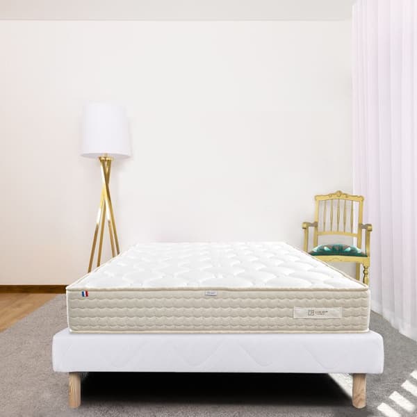 Madrassset 140x200 cm, Sublime, 20 cm, memory foam, fast, sommar/vintersida + vit bas 13cm tjock Vit