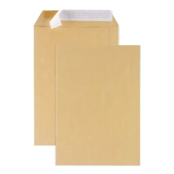 Papperspåsar i kraftpapper - Ej specificerat - 22,9 x 32,4 cm - 100 enheter - Klisterstängning - Flera färger kastanj
