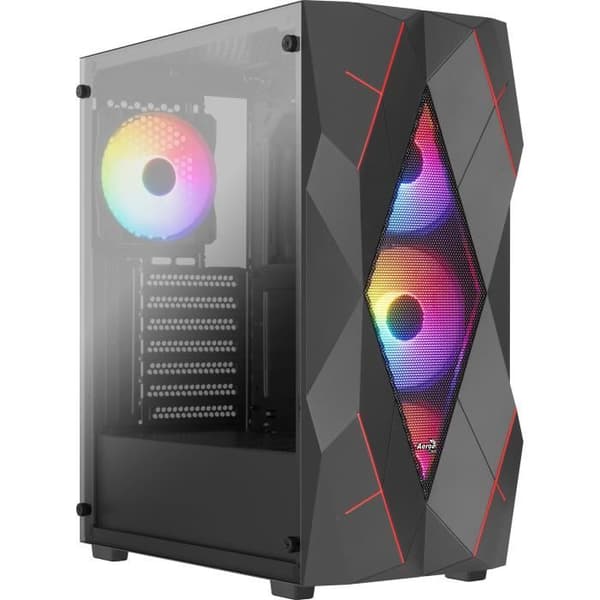PC-kabinet - AEROCOOL - Volcan G v1 (Sort) - Mid-tower - ATX-format - Uden strømforsyning