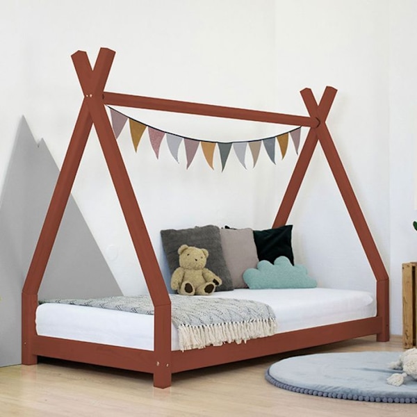 Lit tipi lapselle NAKANA 120 x 190 punainen tiili Röd