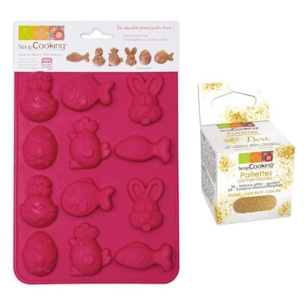 Pääsiäissuklaamuotti + kultainen glitter