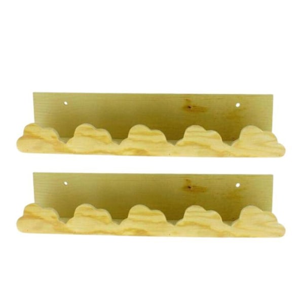 2 skye væghylder i træ 42 x 9 cm Beige