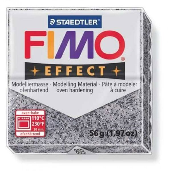 Polymeerisavi - Staedtler - Fimo Effect Granit 803 - 56g - Uunin karkaisu 110°C - Harmaa väri Granit