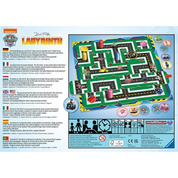PAT'PATROUILLE Labyrinthe Jr - Ravensburger - Brädspel för barn - Skattjakt i en rörlig labyrint - Från 4 år Flerfärgad
