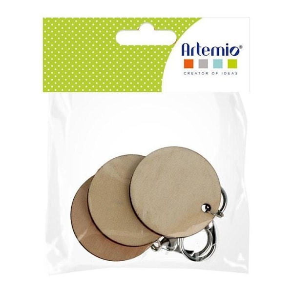 Avainpidin - Ei määritelty - Pyöreä puusta - 5 cm - 3 kpl - Beigesävy Beige