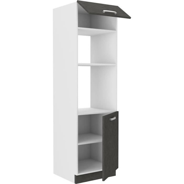 Uunipylväskaappi kahdella saranaovella - harmaa - P 60 x S 57 x K 210 cm - LASSEN Grå
