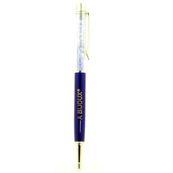 ABIJOUX Raw Tanzanite Mineral Pen - Kulspets - Svart - Medium marinblå