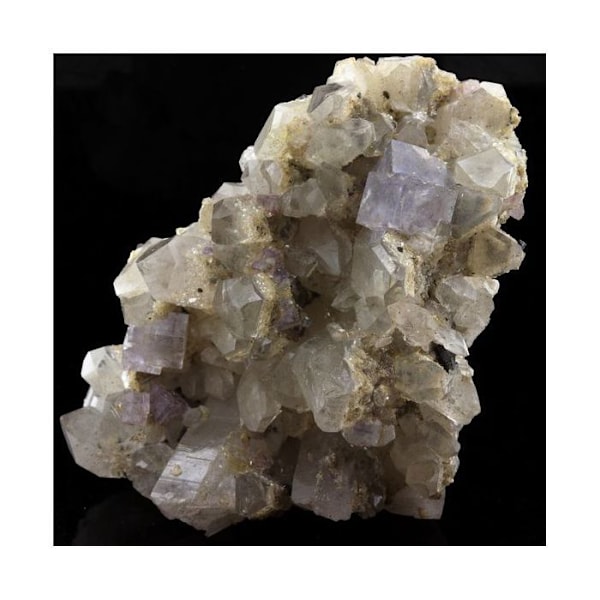Sten og mineraler. Fluorit + Kvarts. 451,0 øre. La Collada mineområde, Asturias, Spanien.