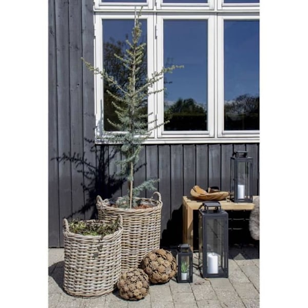 House Nordic Round korit 2 kpl Ivy Rattan kubu kastanj