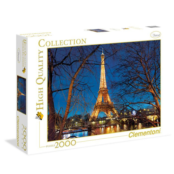 Puzzle 2000 palapeliä: Valoisa Eiffel-torni Flerfärgad