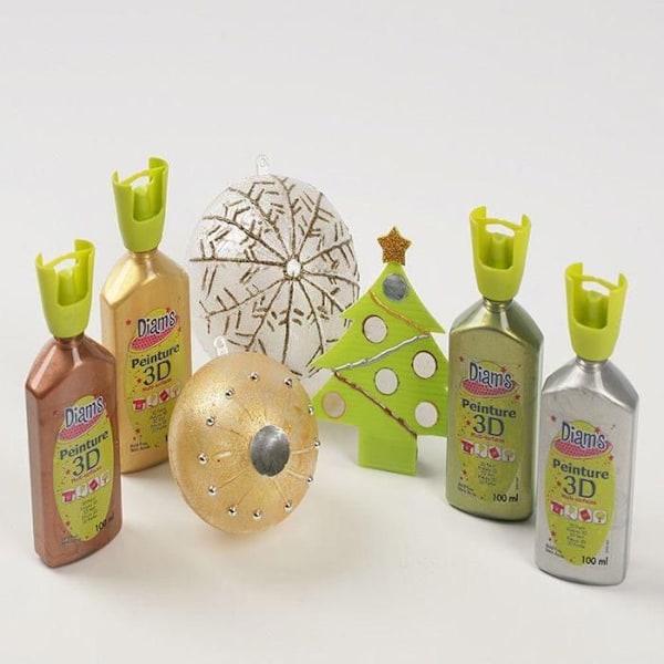 DIAMS 3D-färg, 4 olika färger (guld, silver Flerfärgad