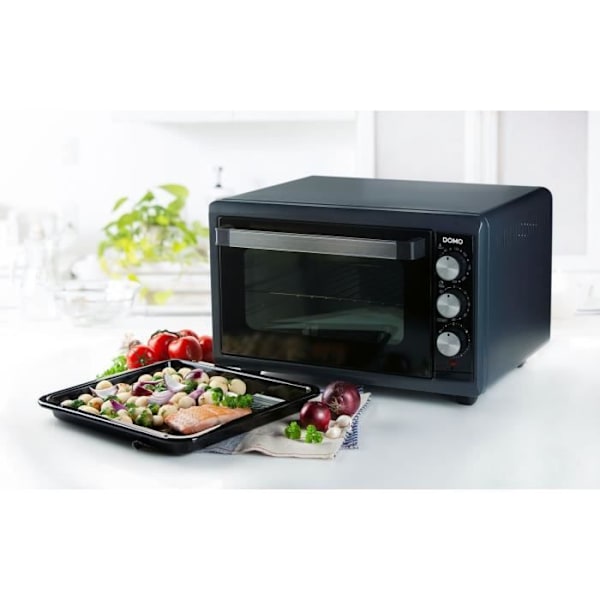 Mini varmluftsugn - DOMO DO518GO - 38 L - Svart - 1300 W - 90 min timer Midnattsblå