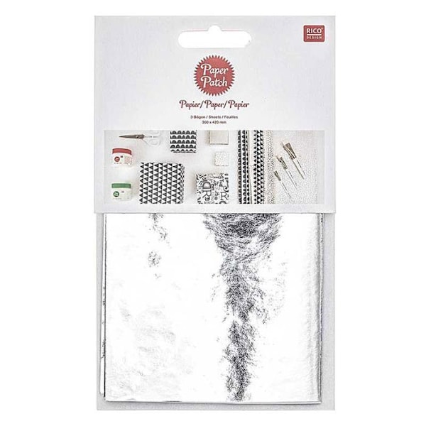 Skinnende sølv patchpapir 30 x 42 cm Silver