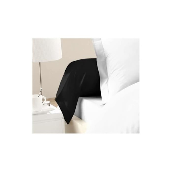 KÆRLIGHED HJEM Sæt med 2 100% bomuld 85x185 cm sort Svart