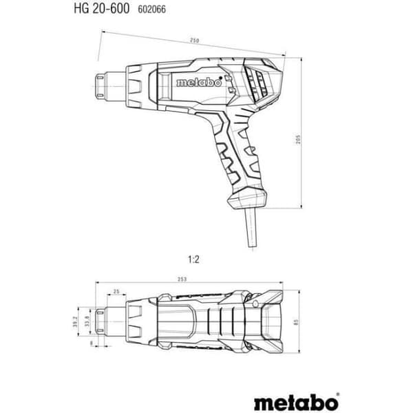 Luftvarmer - METABO - HG 20-600 Grøn