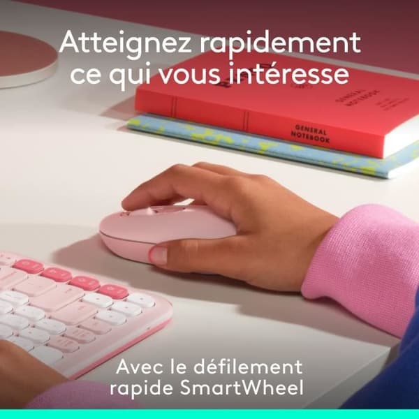 Mus - Trådløs - Logitech - Pop Mouse - Pink